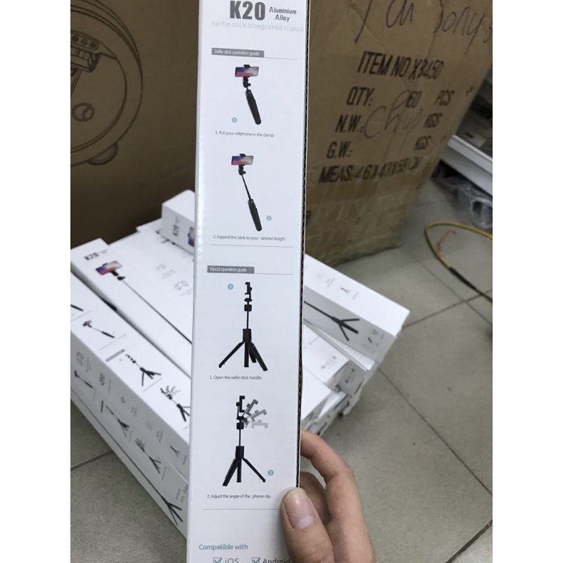 Gậy Selfie Bluetooth K20 tích hợp tripod cho máy ảnh K20 thông minh