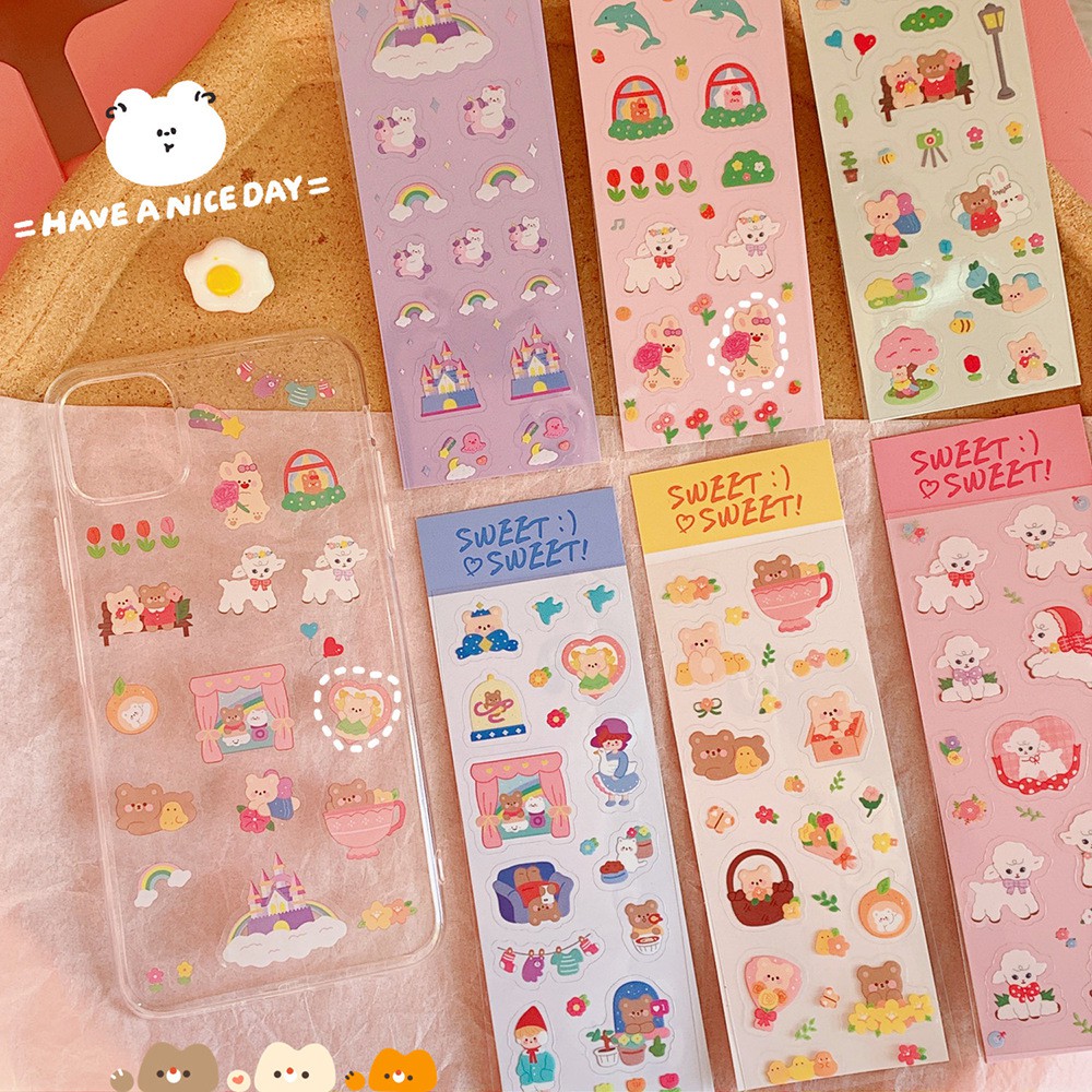 Sticker Hình Dán Cute Phong Cách Hàn Quốc