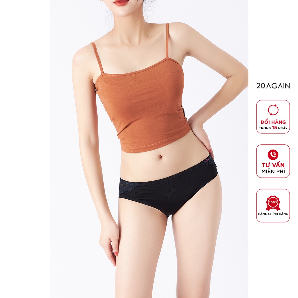 Quần lót thun lạnh phối ren không đường may 20AGAIN, kháng khuẩn, thiết kế sexy, tôn vòng 3 QUA0088