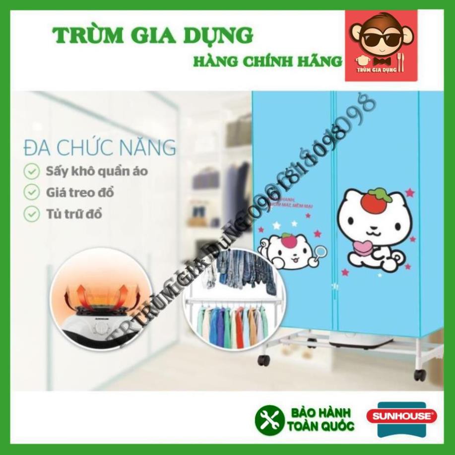 Máy sấy quần áo Sunhouse SHD2702, tủ sấy quần áo Sunhouse tối đa 15kg. Công suất 1000W