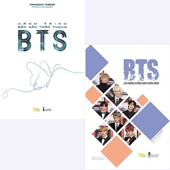 Sách BTS 2 Cuốn: BTS Con Đường Khẳng Định Chính Mình + Hành Trình Đến Gần Thần Tượng BTS + Tặng Bookmark Thiết Kế Aha