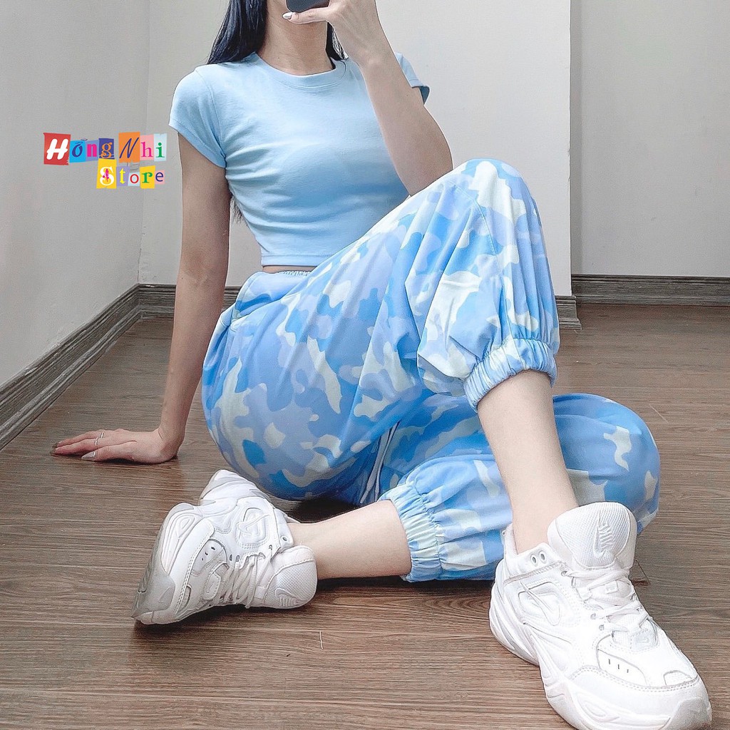 Quần Jogger 3D Ulzzang Unisex Jogger Loang Màu Bo Lai Sọc Lính - MM