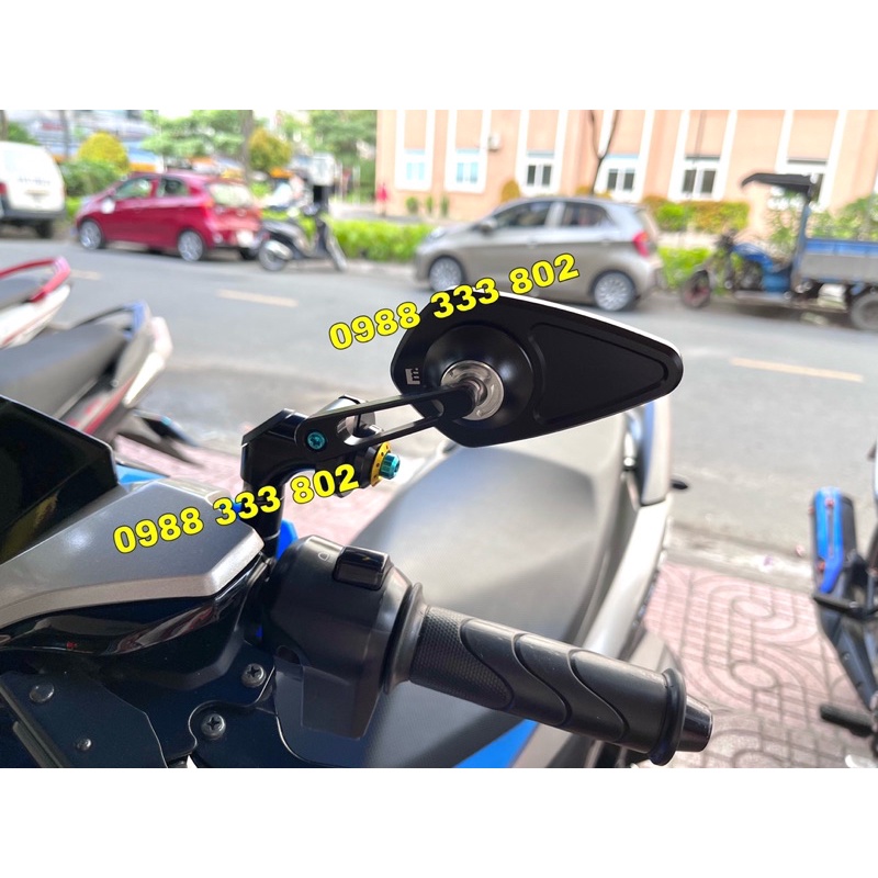 Kính chiếu hậu  m.view v2 Full titan gắn xe máy - gương chiếu hậu xe máy - phụ tùng xe máy