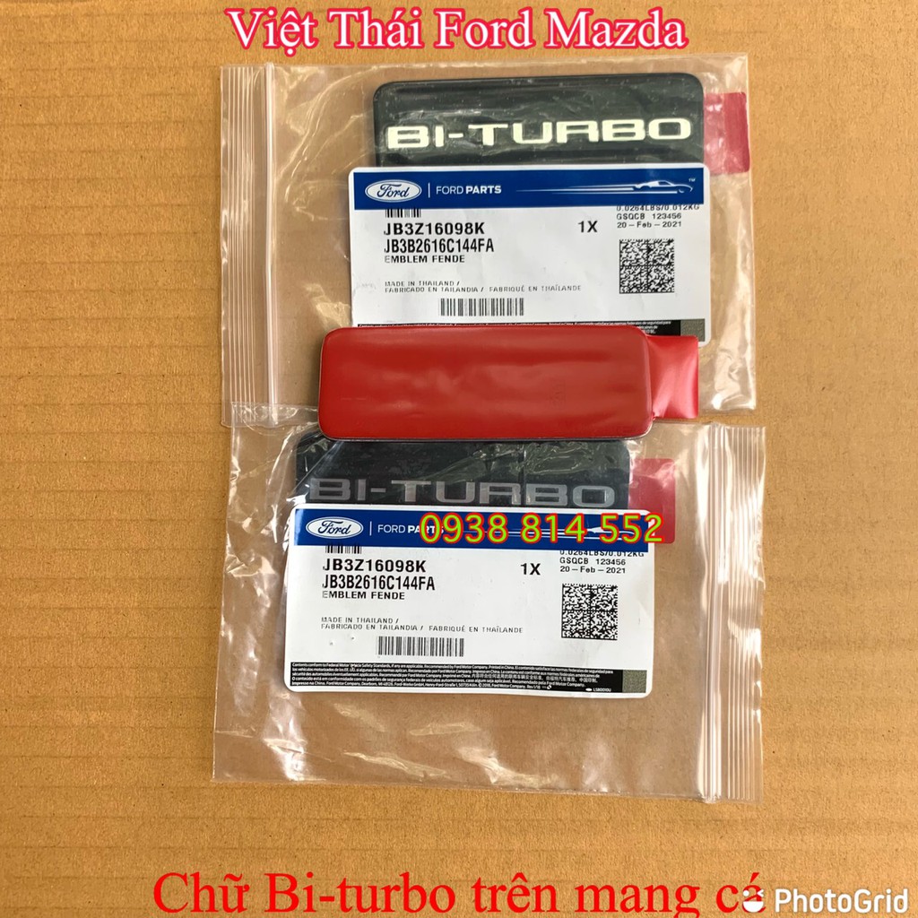 CHỮ TEM BI-TURBO TRÊN MANG CÁ TAI XE RANGER EVEREST | BigBuy360 - bigbuy360.vn