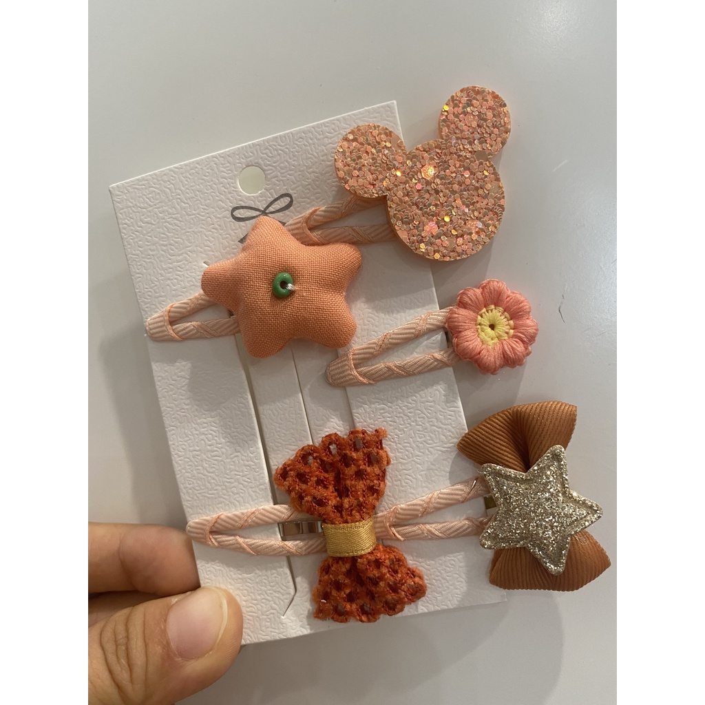 Set 5 Kẹp nơ công chúa Hàn Quốc