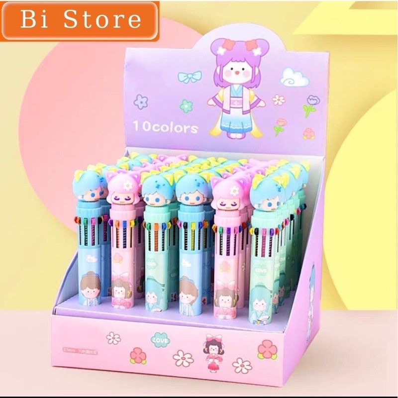 Bút bi 10 ngòi 10 màu cực xịn Bistore