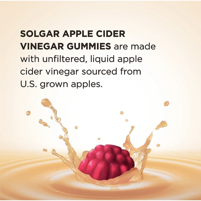 Kẹo dẻo giấm táo Solgar Apple Cider Vinegar 1000 mg 90 viên USA