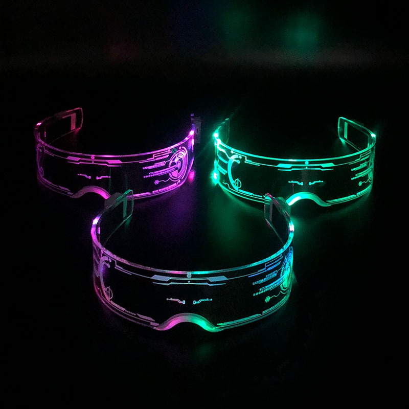 Kính Đèn LED Phát Sáng, Kính 7 Màu 3D Quay Tik Tok Cao Cấp Cực Ngầu, Đổi Màu RGB Dùng Cho Phòng Bay, Bar, Lễ Hội