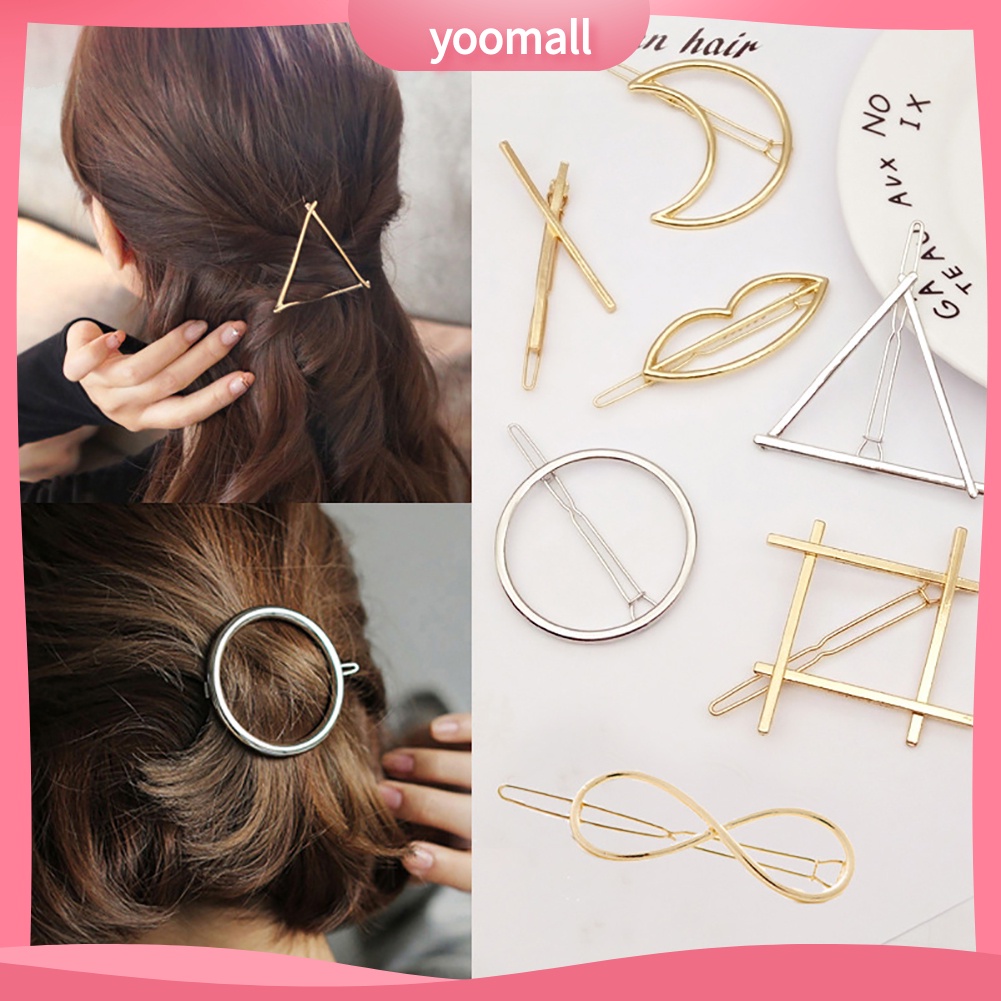 Kẹp tóc kim loại nhiều hình dạng thời trang cho nữ