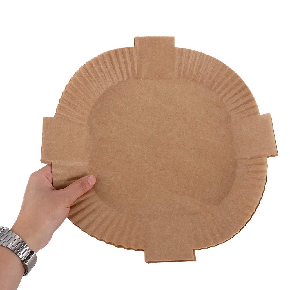 AUGUSTINA Set 100 Giấy Thấm Dầu Chống Dính Chịu Nhiệt Độ Cao In Chữ Có Tay Cầm Cho Nồi Chiên Không Dầu