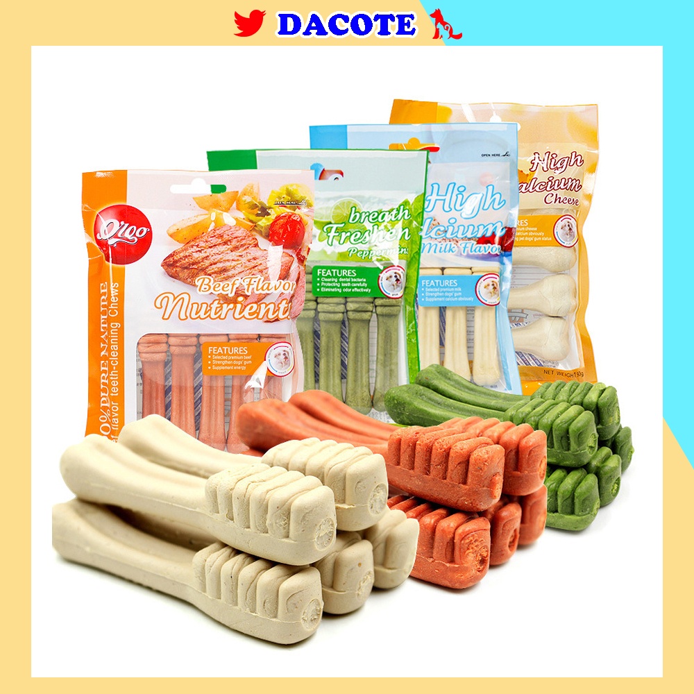 Xương gặp cho chó Orgo 90g hình bàn chải giúp chó sạch răng thơm miệng DACOTE