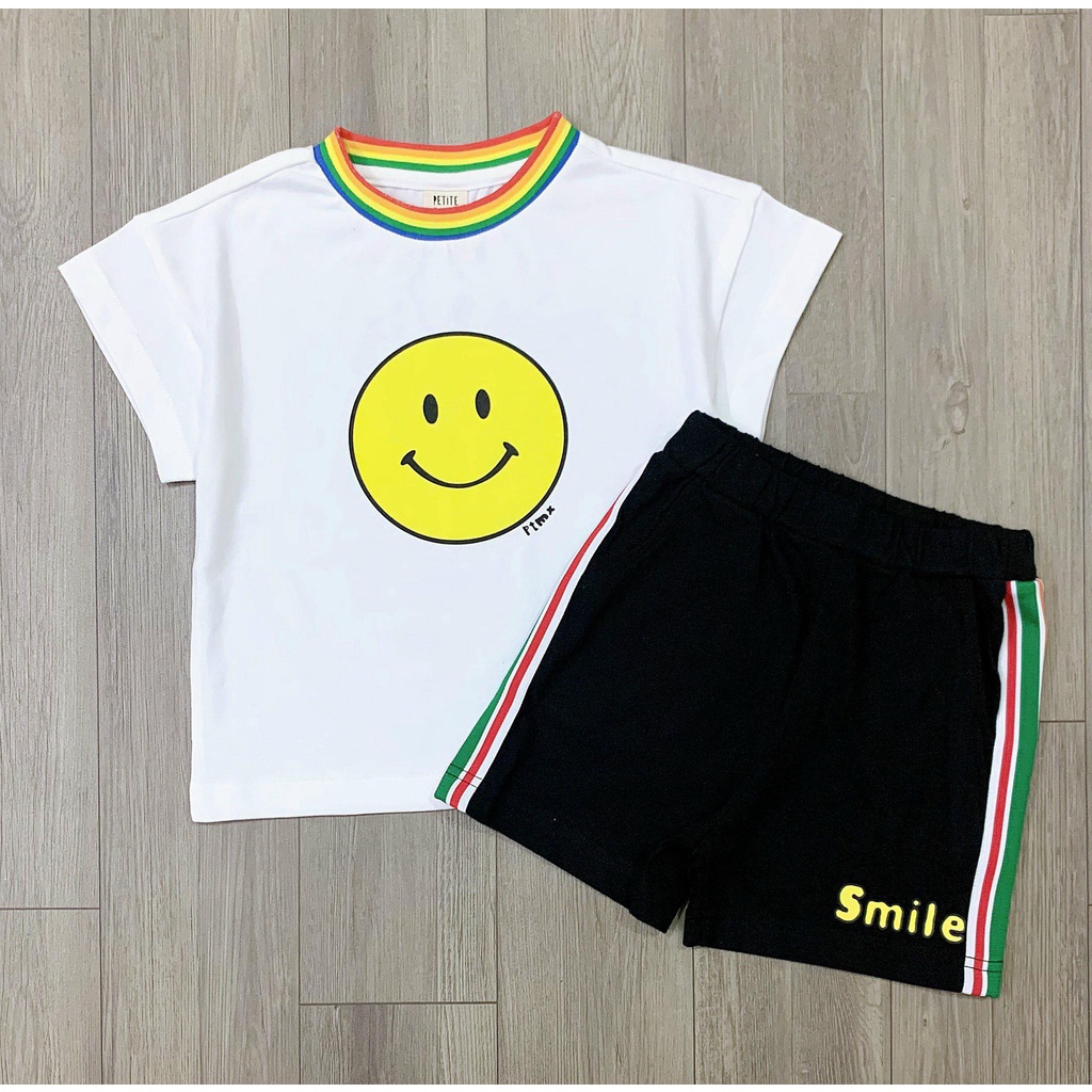 Bộ thể thao Petite cotton mặt cười