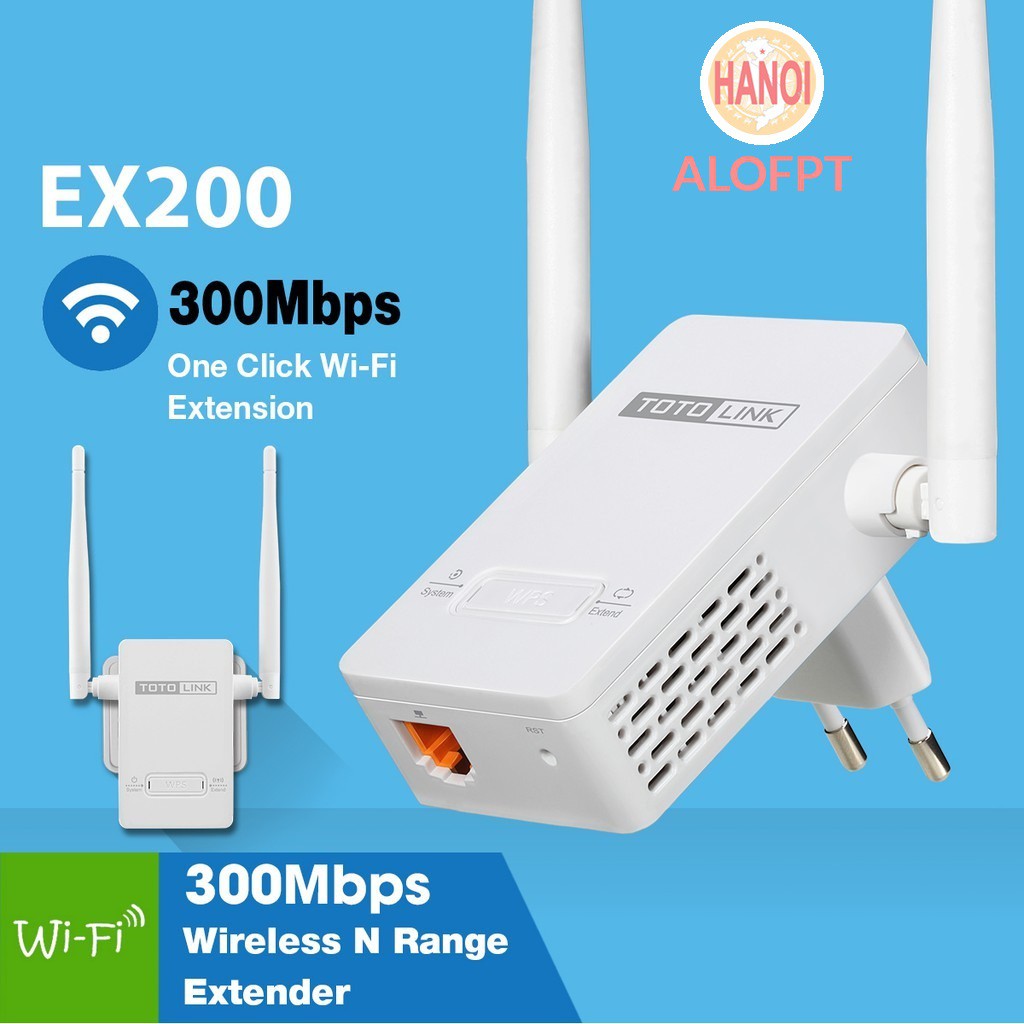 THIẾT BỊ KÍCH SÓNG WIFI REPEATER TOTOLINK EX200 (TRẮNG)