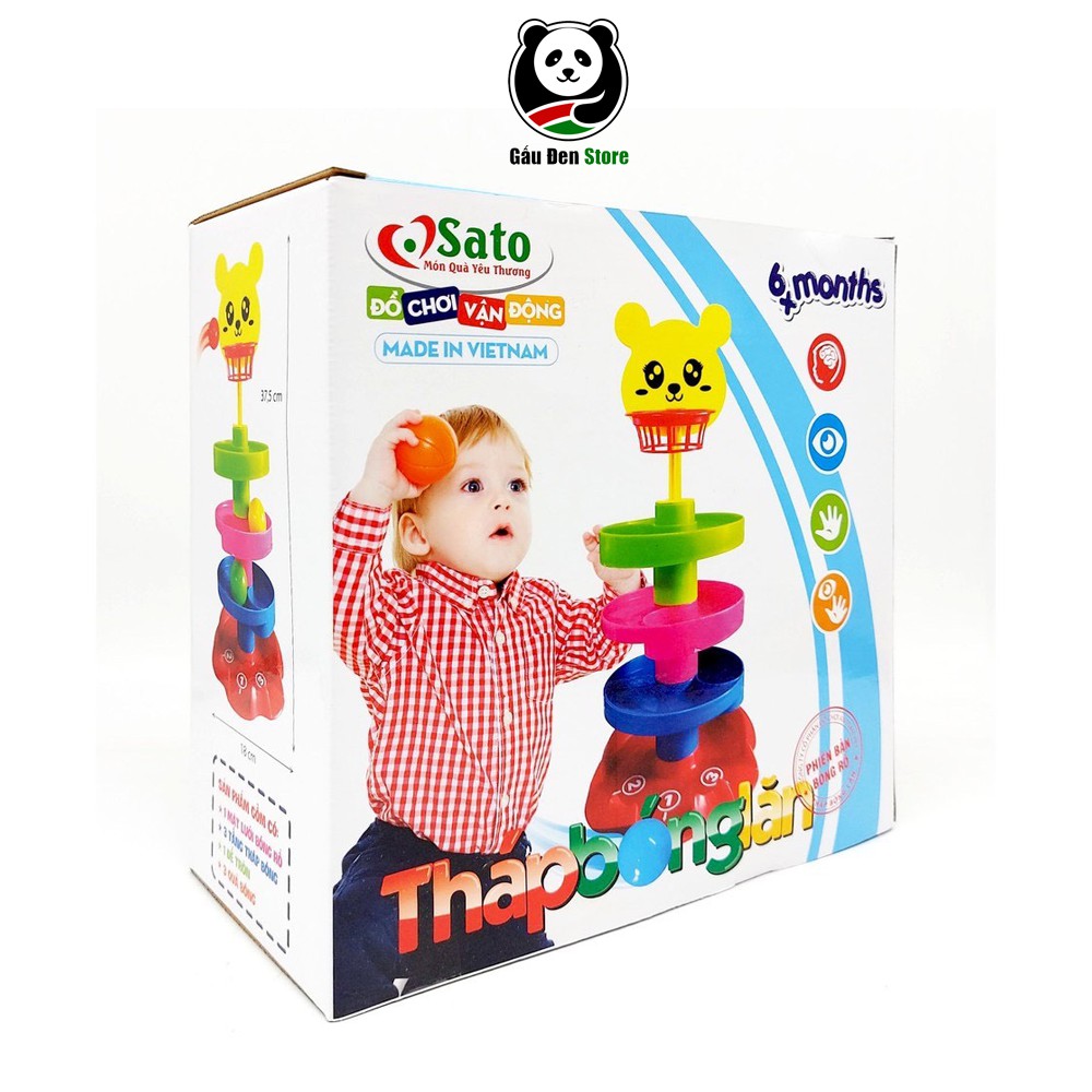Đồ Chơi Tháp Bóng Lăn Có Rổ Hãng Sato Việt Nam Giúp Bé Nhận Biết Màu Sắc Và Khả Năng Vận Động