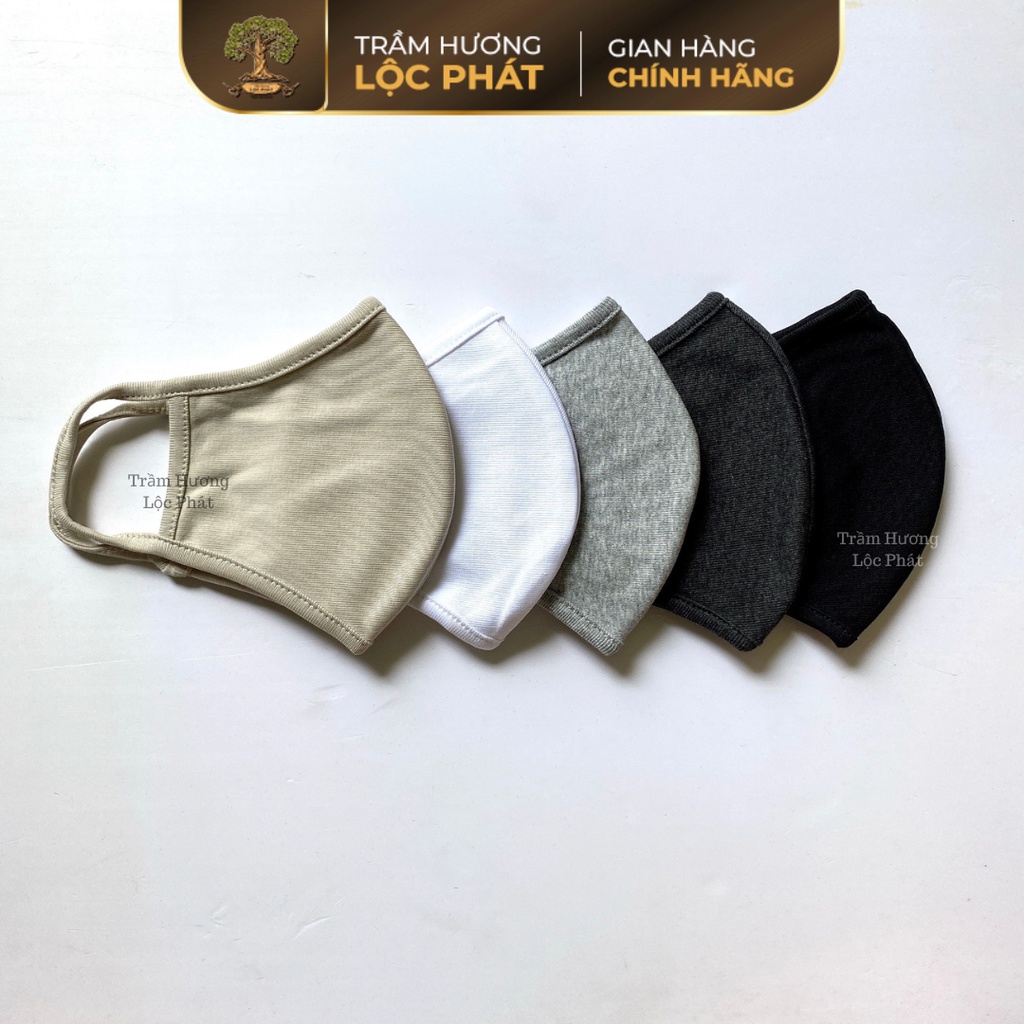 Khẩu Trang Vải Nam Nữ Nhiều Màu Cotton Nhật Cao Cấp Chống Nắng Ngăn Tia UV Thoáng Mát Mềm Mại Combo 5 Cái