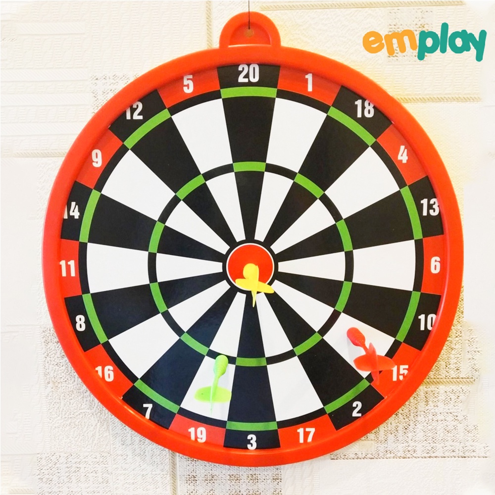 Phi tiêu nam châm Emplay gồm 1 bia mục tiêu 2 mặt và 3 tiêu an toàn cho trẻ nhỏ thoải mái vận động thể thao khoẻ mạnh