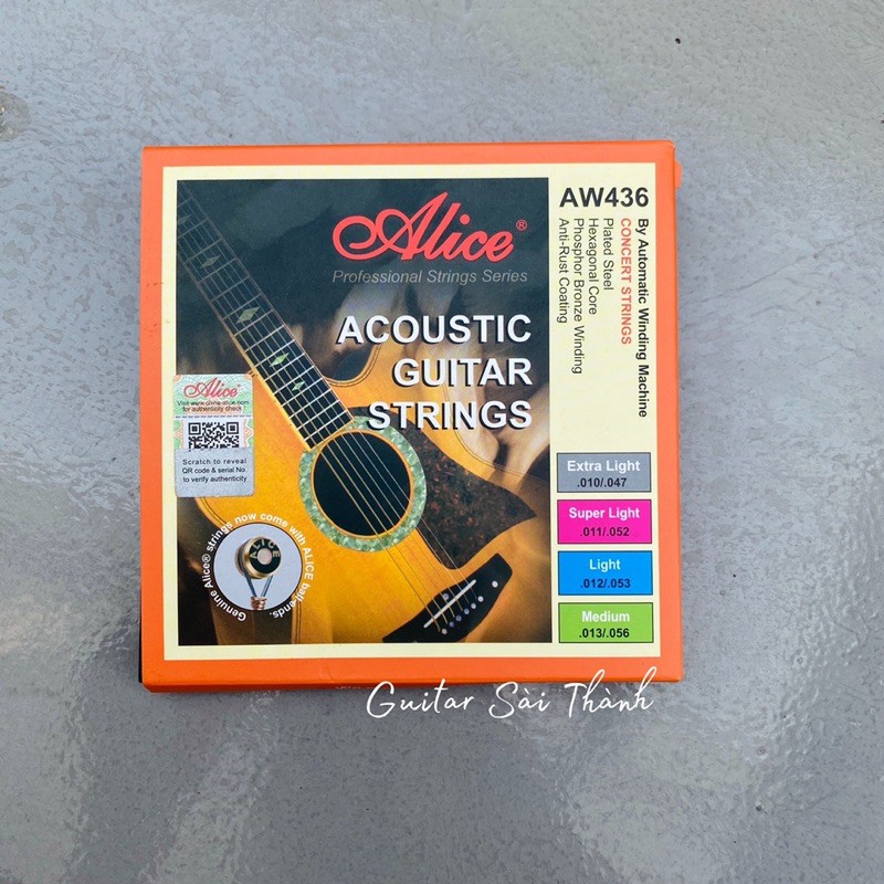 Dây Đàn Guitar Acoustic Alice AW-436 dây kim loại chính hãng
