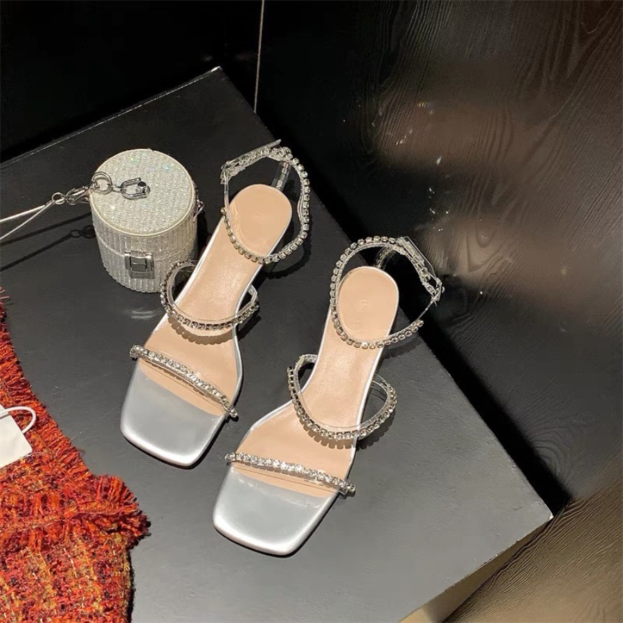 Giày cao gót 7cm đính dây xoàn cao cấp A5