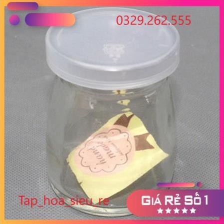 (Rẻ Vô địch) Set 12 Hũ thủy tinh trơn làm sữa chua có nắp 100ml hàng dầy đẹp