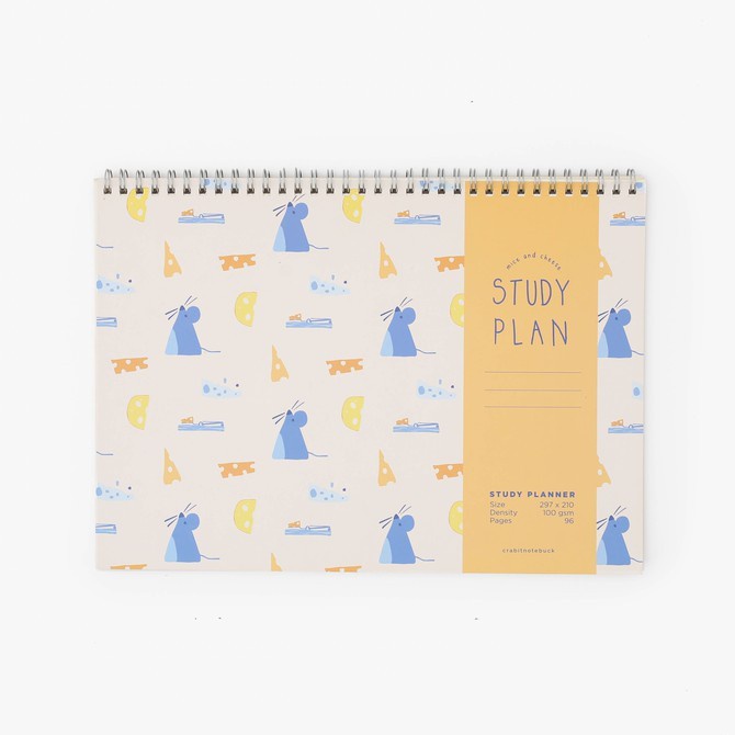 Sổ study plan Crabit, gáy lò xo, 12 tháng, theo dõi kế hoạch học tập - Hide &amp; Seek Chuột