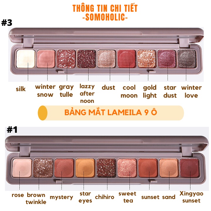 Bảng phấn mắt 9 ô nội địa trung Lameila dễ thương Somoholic BM2 | BigBuy360 - bigbuy360.vn