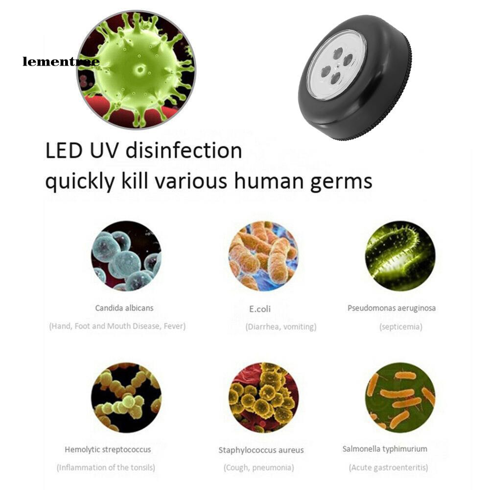 ✡WYB✡4LED Portable Mini UV Ultraviolet Disinfection Lamp Light Home Car Sterilizer