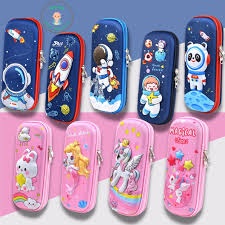 Hộp bút họa tiết in nổi 3D sinh động, siêu nhẹ, chống thấm nước, dành cho bé trai và bé gái CGB36
