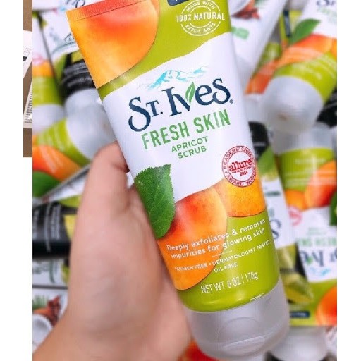Sữa Rửa Mặt KIêm Tẩy Tế Bào Chết ST.IVES Fresh Skin Apricot Scrub hương mơ 170gr.