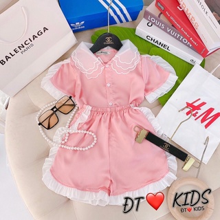 Bộ pijama lụa satin bé gái