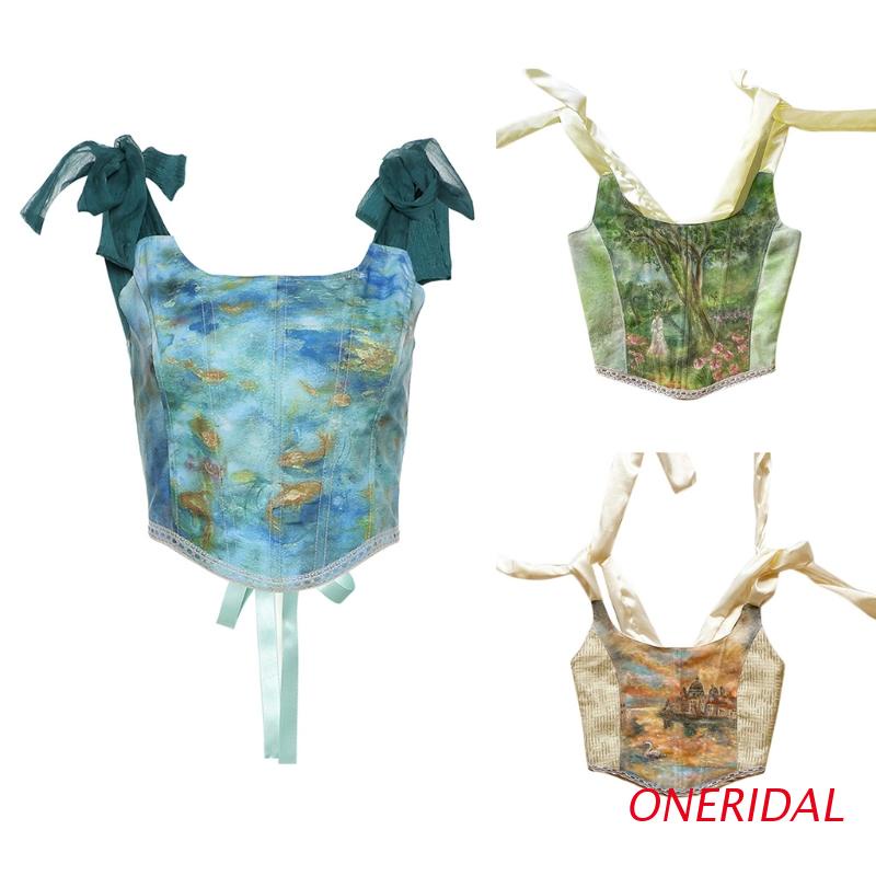 Áo Croptop Hai Dây Dáng Ôm Cột Dây Phong Cách Retro Gợi Cảm Cho Nữ