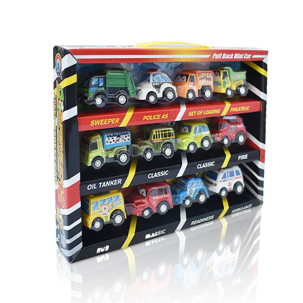 Bộ 12 Mô Hình Xe Hơi Hoạt Hình Mini Dùng Trang Trí Halloween / Giáng Sinh