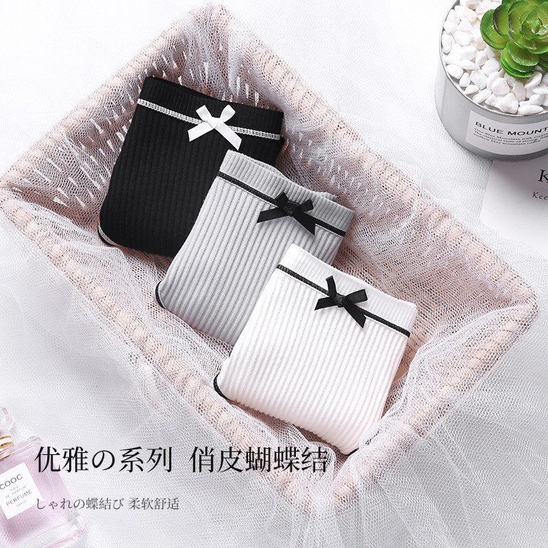 [Có Size XL]Quần lót Cotton tre nữ đính nơ kháng khuẩn muji M02 Thutrang house | BigBuy360 - bigbuy360.vn