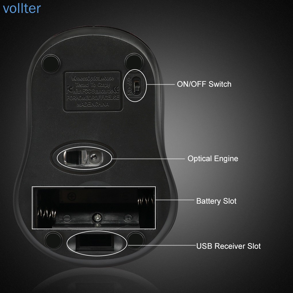 Chuột Máy Tính Không Dây Voll 2.4ghz 1600dpi