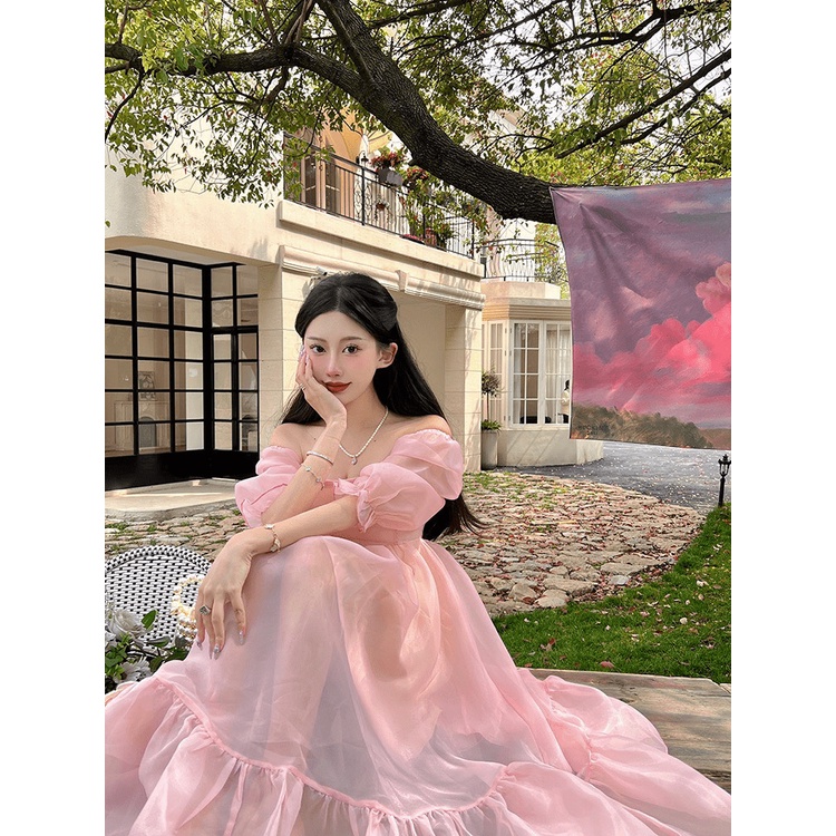 đầm xòe bồng voan kiếng nữ hồng baby thần tiên tỷ tỷ pu hhp fashion
