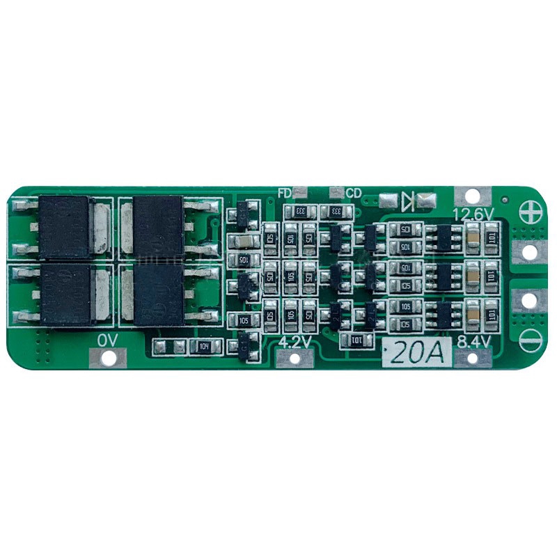 3S 20A 11.1V 12V 12.6V 18650 Li-ion Bảng bảo vệ pin Lithium PCB BMS có thể khởi động động cơ khoan điện