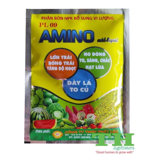 phân bón amino acid tăng đậu trái lớn trái dày lá to củ gói 10ml