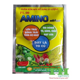 Phân bón amino acid tăng đậu trái lớn trái dày lá to củ gói 10ml