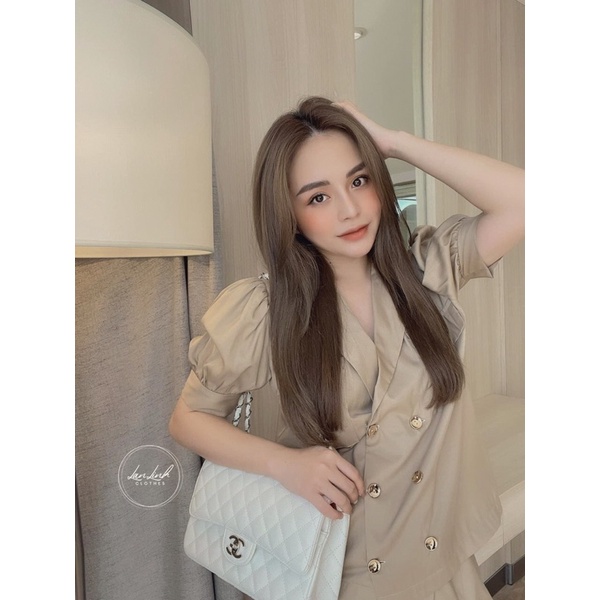 MH BỘ VEST CÚC TRƯỚC 3 MÀU NÂU XANH BE | BigBuy360 - bigbuy360.vn