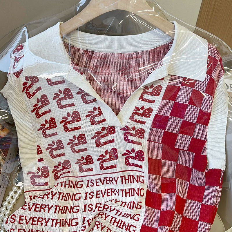 Áo Len Không Tay Cổ Bẻ Thời Trang Mùa Hè Phong Cách Mới