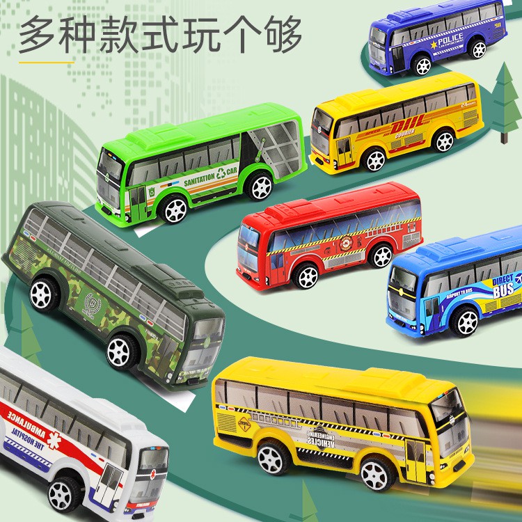 Đồ chơi mô hình xe bus kéo thả quán tính chất liệu nhựa an toàn cho bé XMH02