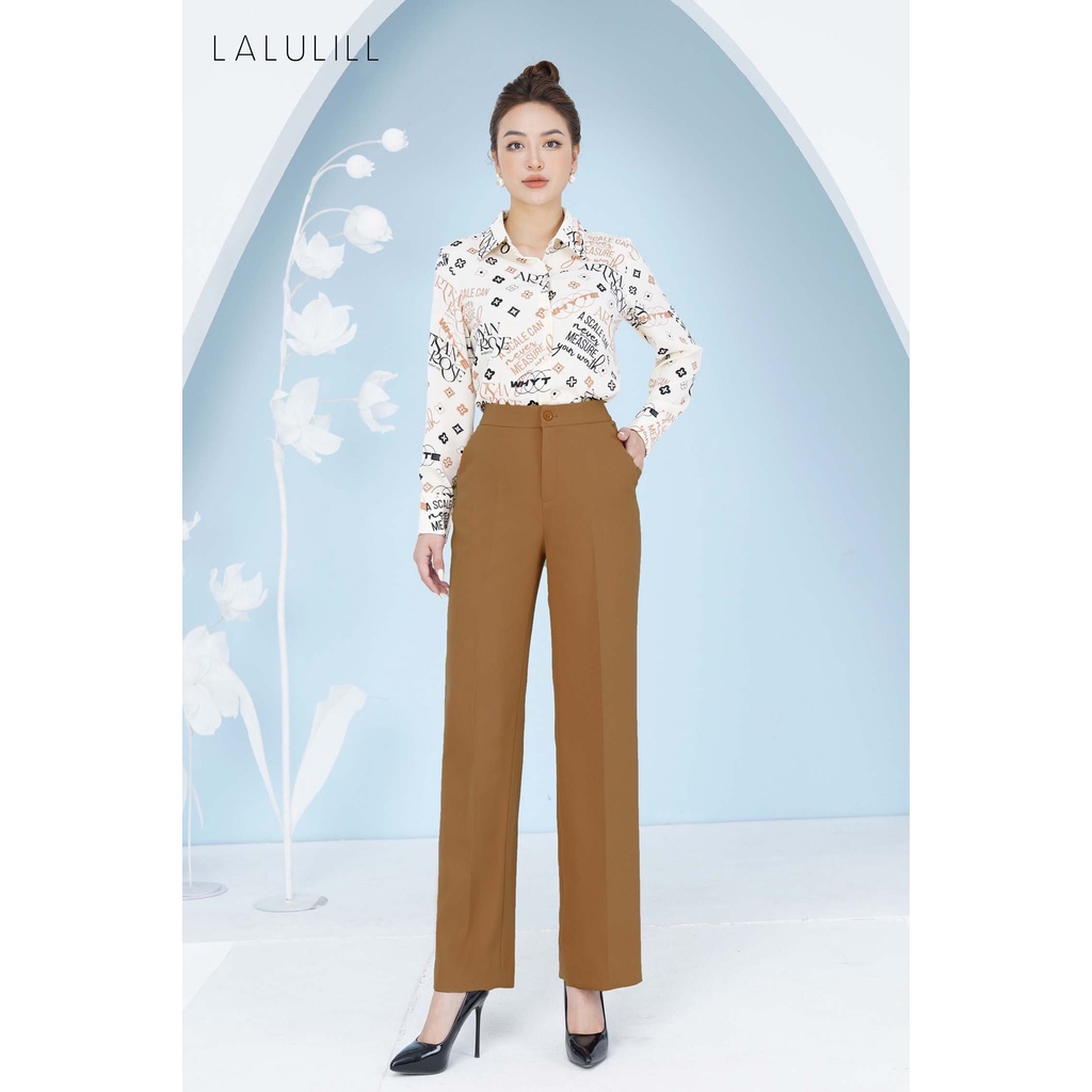 LALULILL - Quần suông không ly màu nâu sáng
