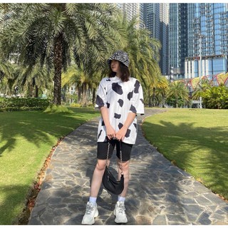🔅Quần Legging Ngố + Tshirt Bò Sữa