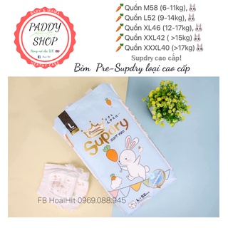 Tã/Bỉm  Pre- SUPDRY nội địa Trung cao cấp mềm mỏng siêu thấm -Quần đủ size M64/L58/XL52/XXL50