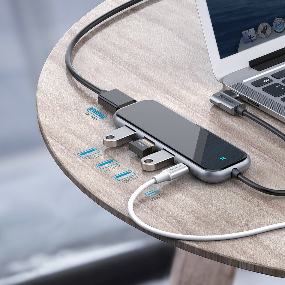 Hub chuyển đổi đa năng Baseus Multi-functional HUB Type-C to 3xUSB 3.0+4K/HD+PD Adapter