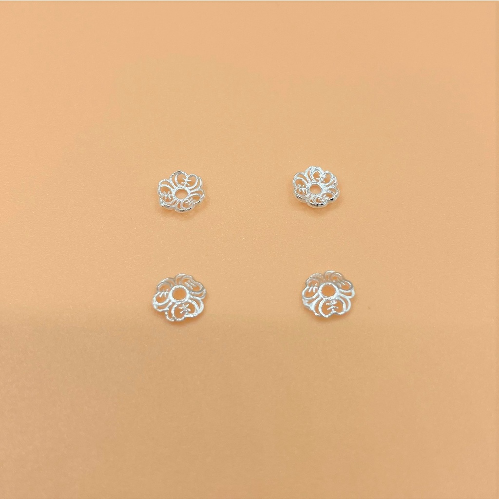 Charm ốp hạt bằng bạc hình 3 trái tim cỡ bé - Charm bạc 925 - Mã CB775