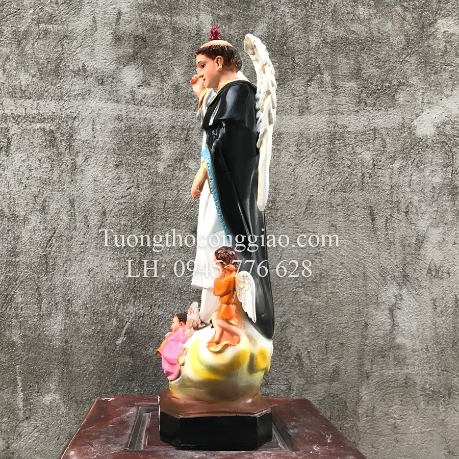 Tượng Thánh Vinh Sơn 50cm có thiên thần