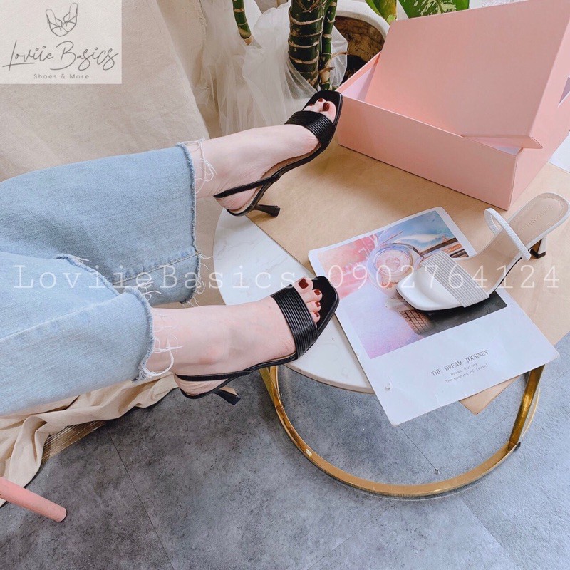 SANDAL CAO GÓT LOVIIEBASICS - GIÀY CAO GÓT QUAI NHUYỄN GÓT NHỌN 7 PHÂN G200728