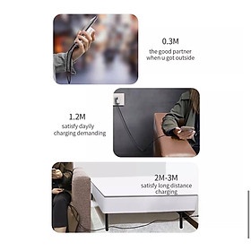 Cáp Dữ Liệu WiWu Platinum Cable PT04 Tương Thích Với Các Thiết Bị Có Giao Diện Type-C To Lighning - Hàng Chính Hãng