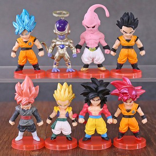 Bộ 08 Mô Hình Nhân Vật Dragon Ball Chibi Dễ Thương - Có Giá Đỡ