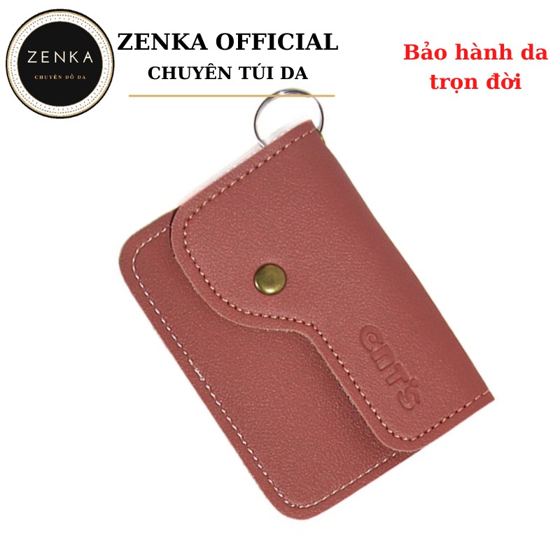 Ví da đựng thẻ Zenka đựng card atm, tiền lẻ, vé xe, ví mini làm móc khóa cao cấp rất tiện dụng